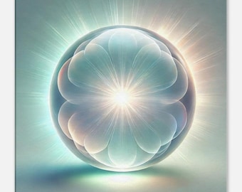 Reiki Aura Healing Crystal Sphere Canvas Art | Spiritual Energy Wall Decor | Unique Home Accent