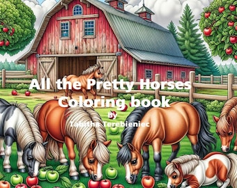 Coloring Book, Horses, Unicorns, Pegasus, Fantasy, Castle, Coloring