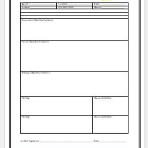 May include: Audit sheet with sections for "Project Title", "Auditor", "Date", "Client", "Location", "Reviewed Objective Evidence", "Pass or Objective Evidence", "Missing Objective Evidence", "Finding", "Cause of Deviation", "Finding", "Cause of Deviation", "Auditor Signature", "Name", and "Date".
