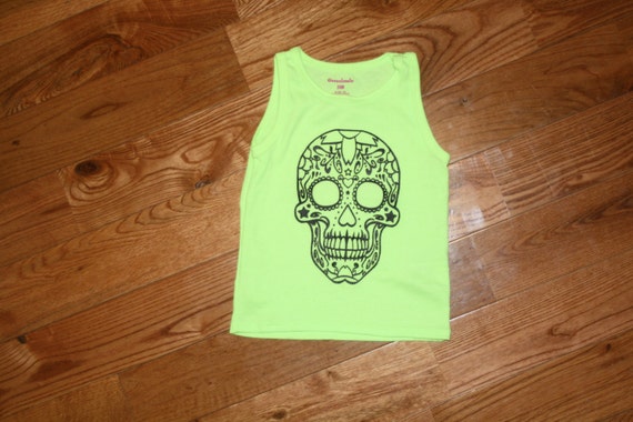 Items similar to Candy skull tshirt or tank; kids graphic tshirt on Etsy