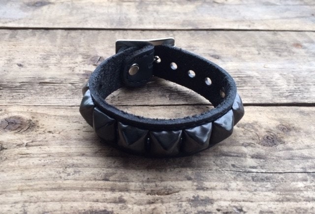 Pyramid Studded Leather Bracelet - Etsy Pyramid Studded Leather Bracelet - Etsy