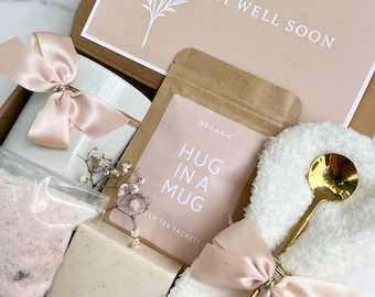 Gute Besserung Geschenk, Genesungsgeschenk, Geschenkkorb mit Tee, Durchdachtes Geschenk, Krankenhausgeschenk, Ermutigung Geschenkbox, Mit Gute Besserung Karte