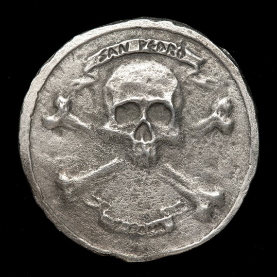 handmade pewter pirate coin captain pardel etsy etsy