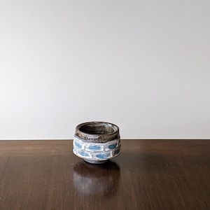 Guinomi Sake Cup Ochoco with Manga water color glaze