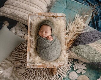 Newborn Digital Backdrop, Newborn Composite, Newborn Digital, seaside chic, boho theme with shells