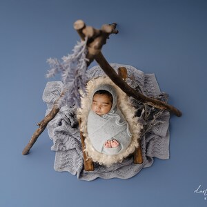 Newborn Digital Backdrop, Newborn Composite, Newborn Digital, Rustic Floral TeePee boho blue
