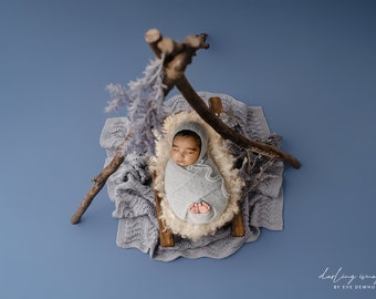 Newborn Digital Backdrop, Newborn Composite, Newborn Digital, Rustic Floral TeePee boho blue