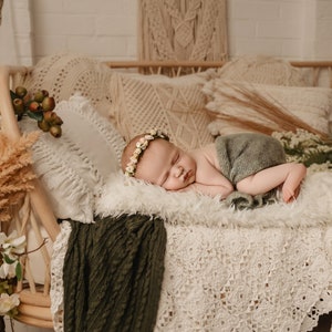 Newborn Digital Backdrop, Newborn Composite, Newborn Background, Boho Daybed for girl or boy