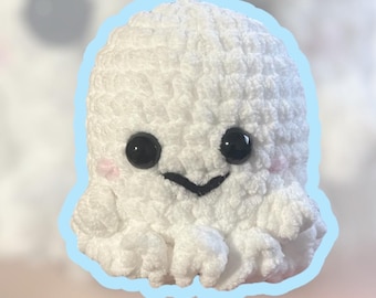 Cute Crochet Ghost Plushie | Mini Halloween Ghost | Spooky Desk Buddy | Handmade Amigurumi Halloween Gift
