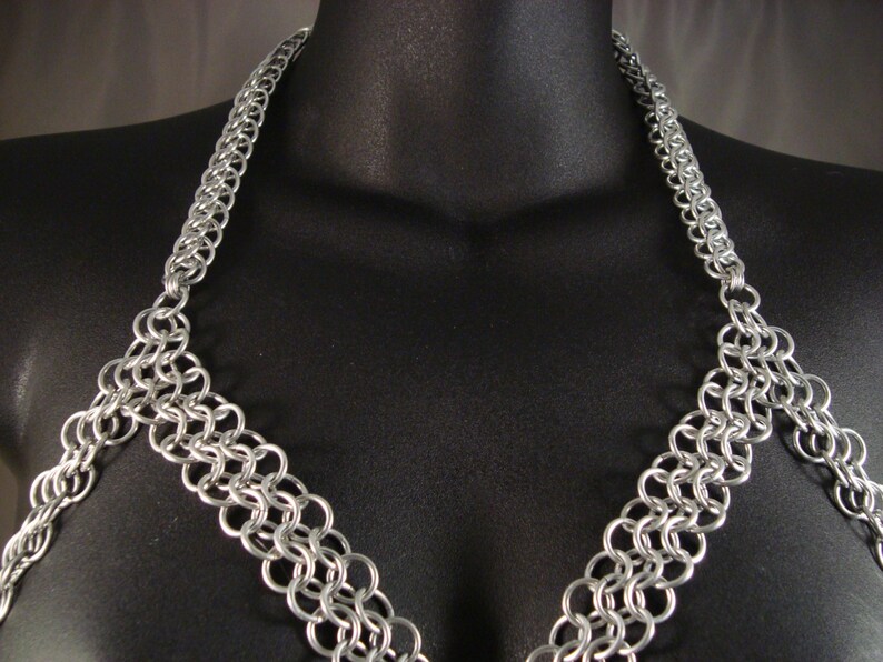 Chainmail Top with Paracord Ties Size 32 to 38 C Slave Top Sub Wear BDSM Fetish Mesh Chain Chainmaille Servant Lingerie Nightie