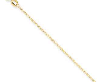 Rope Chain Necklace Solid 14K Yellow Gold 18&quot