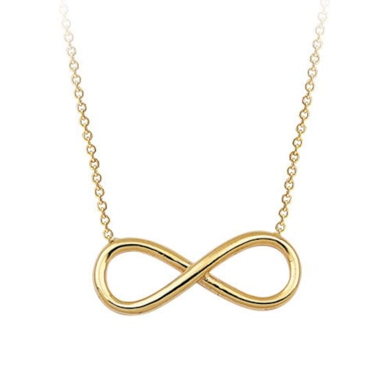 Infinity 14k Solid Gold Necklace Etsy