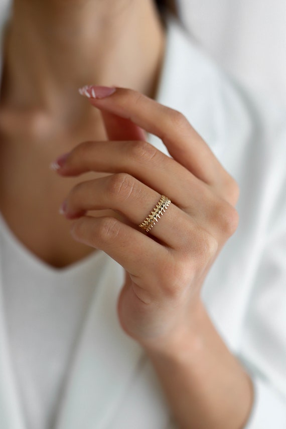 14k gouden ring echte gouden ring - Etsy Nederland
