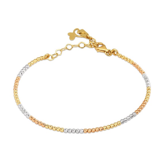 14k Italian Gold Link Bracelet: Custom Semi-Rigid Design by Oltremare  Gioielli For Sale at 1stDibs