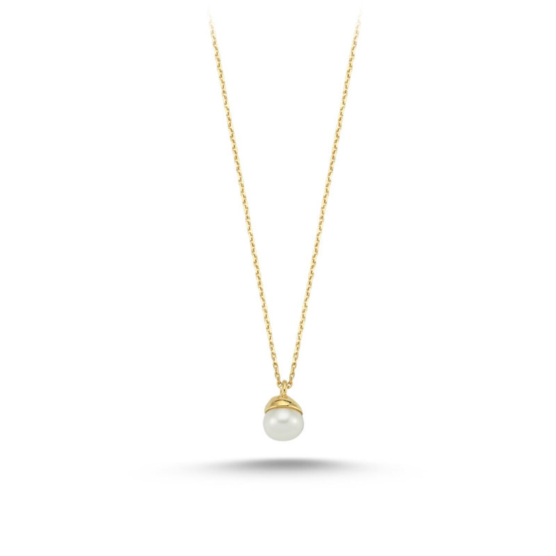 14K Gold Alloy Necklace With Pearl Pendant For Women Elegant Everyday Jewelry Luxurious Glow main image 1