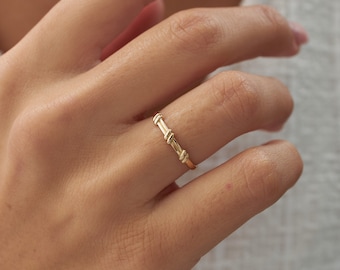 Anillo de oro real de 14 k con tres nudos, anillo macizo de 14 k estilo cuerda, anillo familiar, joyería de oro real, regalo para ella, regalo de Navidad, regalo del Día de la Madre