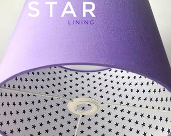 Handmade Cotton Drum Lampshade – Star Pattern Lining, Custom Colors