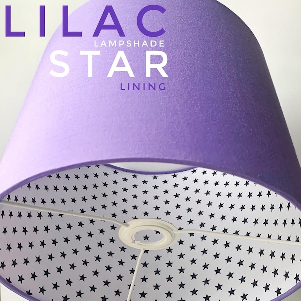 Lampshade With A Star Lining - 6 colour ways to choose from | Ceiling Shade | Table Lamp | Drum Lampshade | Pendant Lampshade