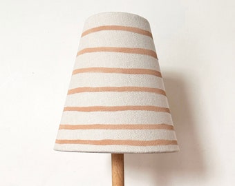 Pastel Striped Lampshade | Pink | Brown | Table Lamp | Shade | Kids | Bedroom | Horizontal Stripe | Lighting |