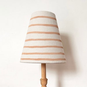 Pastel Striped Lampshade | Pink | Brown | Table Lamp | Shade | Kids | Bedroom | Horizontal Stripe | Lighting |
