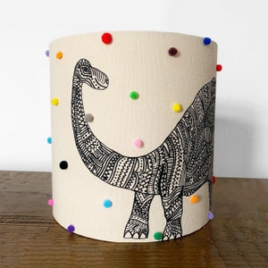 Pom Pom Dinosaur lampshade | Ceiling Shade | Table Lamp | Pendant Lampshade | Drum Lampshade | Lighting |Lamp | Dino | Kids Bedroom