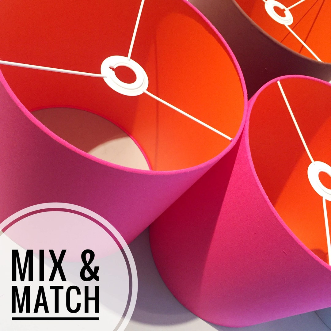 Cerise Pink Lampshade Mix & Match Ceiling Shade Table Lamp Drum ...