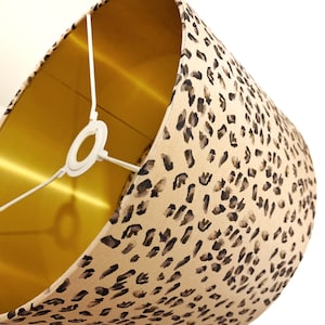 Leopard Print Lampshade - White Lining | Ceiling Shade | Table Lamp | Drum Lampshade | Pendant Lampshade | Animal Print Lampshade