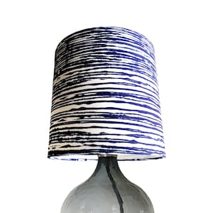 Blue stripe Lampshade - White Lining | Ceiling Shade | Table Lamp | Drum Lampshade | Pendant Lampshade | Stripe | Tie Dye | Blue | Navy