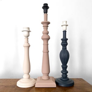 Precio Wooden Table Lamp Painted In Farrow & Ball Colours | Wooden Lamp Base | Desk Lamp | Lighting
