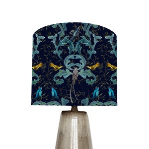 Enchanted Birds Lampshade - White Lining | William Morris Inspired | Ceiling Shade | Table Lamp | Drum Lampshade | Pendant Lampshade