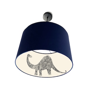 Dinosaur inside out lampshade | ceiling shade | Table Lamp | Bespoke | Handmade | Dino | Nursery | Bedroom | Historic | Brontosaurus | Light