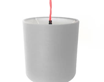 Light Grey Drum Lampshade - Handmade Cotton Ceiling/Table Shade