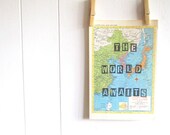 The World Awaits, Travel Theme Nursery, Vintage Map Unique Print, Mint, Turquoise, Travel Theme, Nursery Art, Map Print
