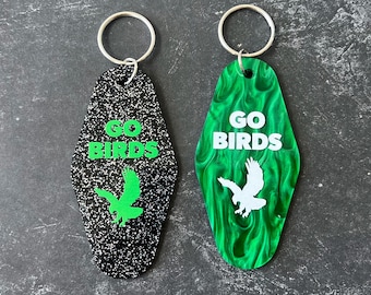 Philadelphia Eagles Keychain, Go Birds Keychain, Hand Painted Acrylic Football Accessory