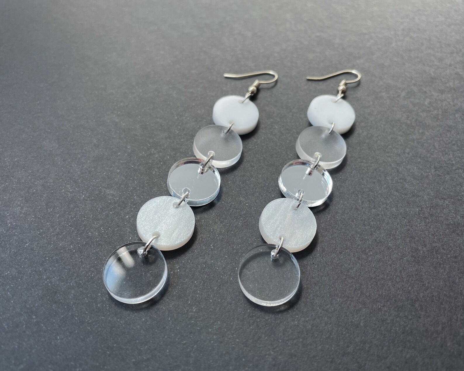 White acrylic earrings clear dangle earrings multicolor Etsy