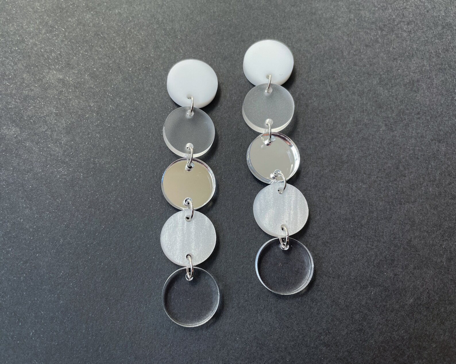 White acrylic earrings clear dangle earrings multicolor Etsy