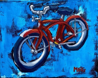 My Red Bike Oil Painting