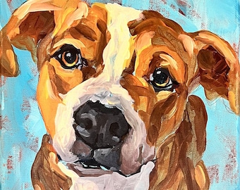 Custom Whimsical Acrylic Pet Portrait Paintings
