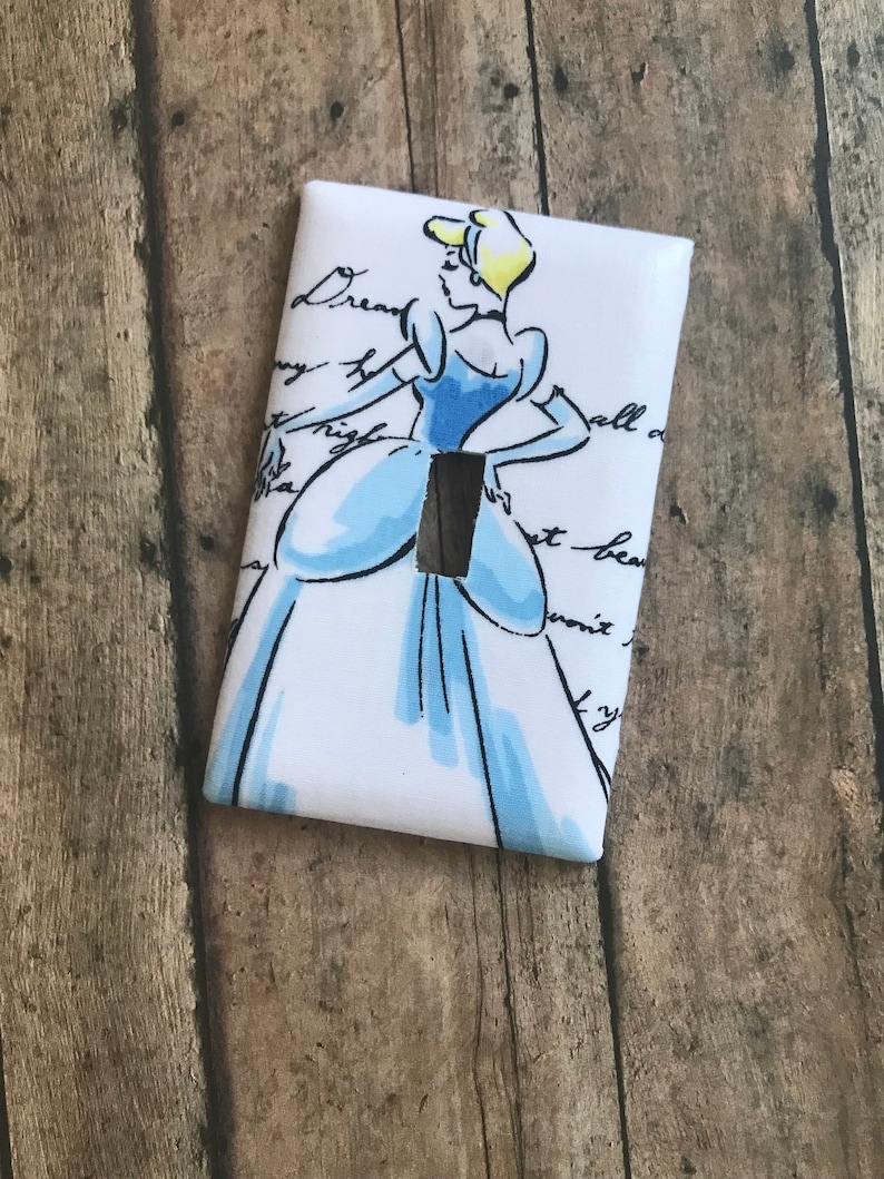 Disney Princess Light Switch Cover Outlet Cover Belle Cinderella Snow White Nursery Bathroom Toddler Room Decor image 4