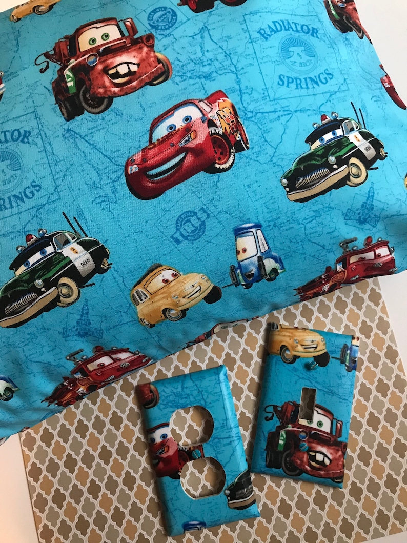 Disney Cars Light Switch Cover Outlet Cover Lightening McQueen Mater Radiator Springs image 5