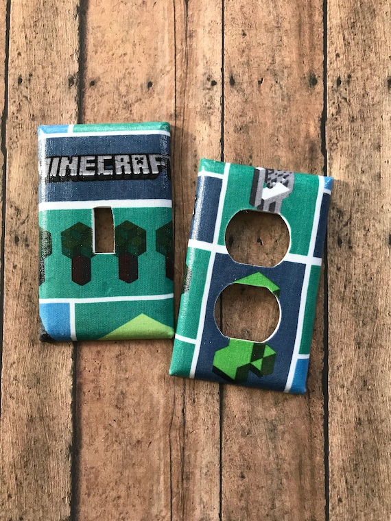 Minecraft Light Switch Cover Outlet Cover Wall Decor Room Etsy Minecraft Light Switch Cover Outlet Cover Wall Decor Room Etsy