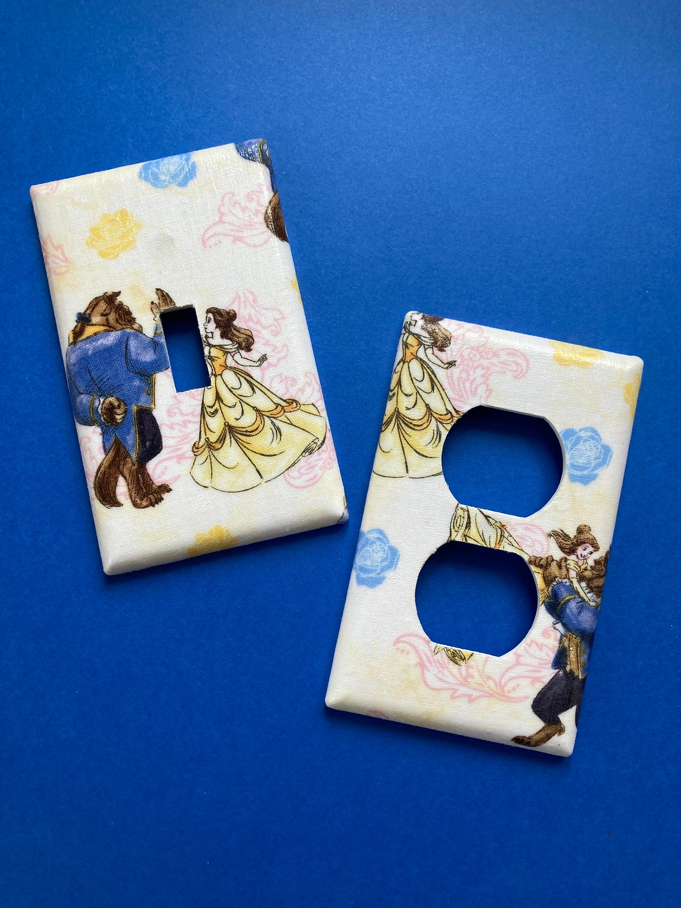 Disney Princess Light Switch Cover Outlet Cover Belle Beast Etsy