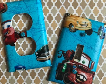 Disney Cars Light Switch Cover Outlet Cover Lightening McQueen Mater Radiator Springs