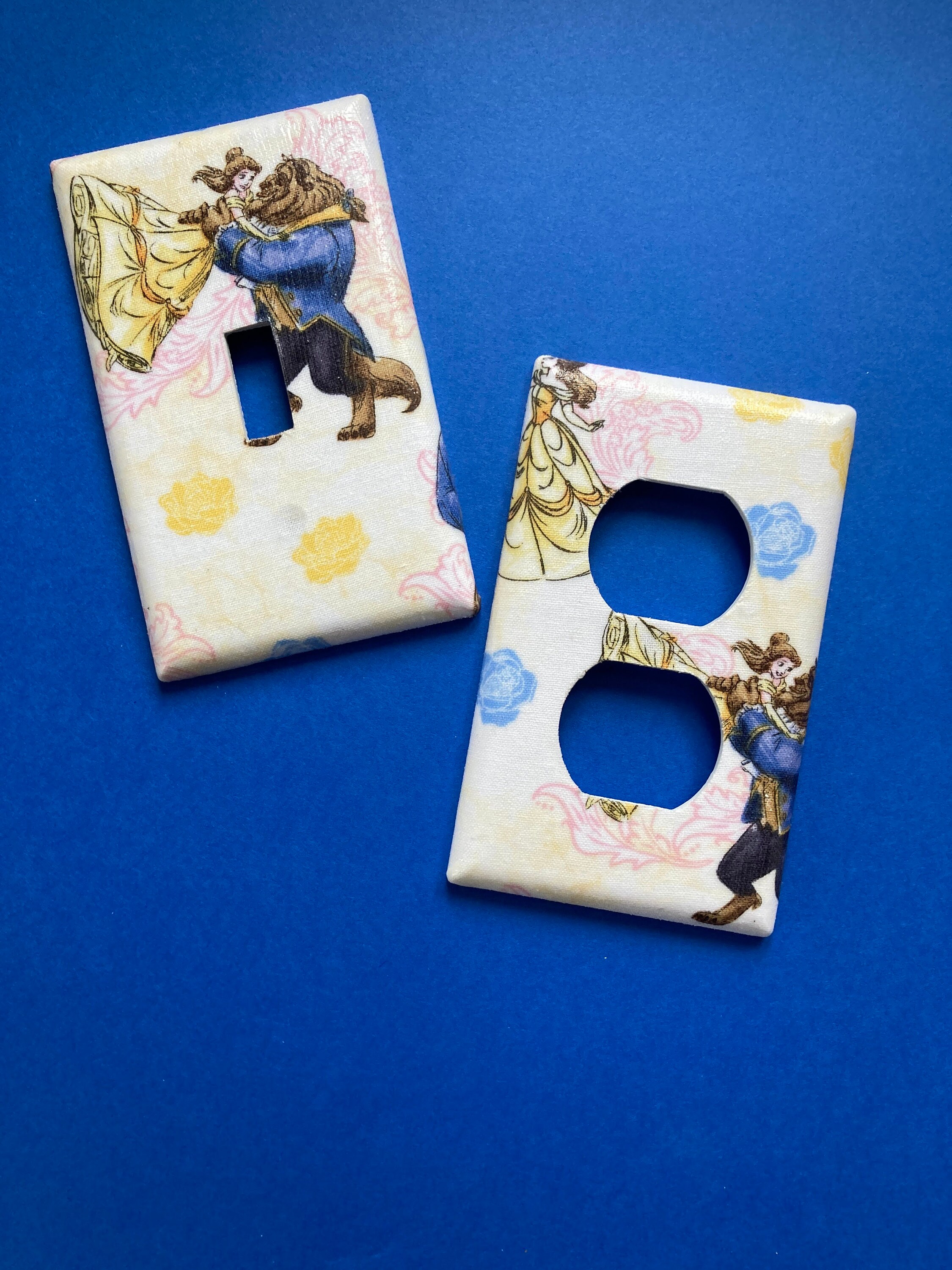 Disney Princess Light Switch Cover Outlet Cover Belle Beast Etsy