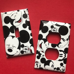 Smiling Mickey Mouse Light Switch Cover Outlet Cover Bedroom Bathroom Playroom