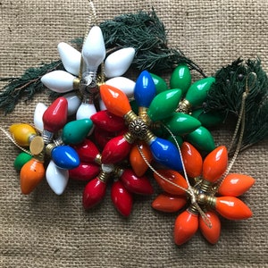 Christmas Light Bulb Ornament, Vintage Style Christmas Ornament, Star Ornament