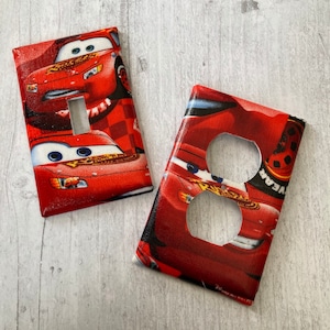 Disney Cars Light Switch Cover Outlet Cover Lightening McQueen Mater Red