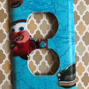 Disney Cars Light Switch Cover Outlet Cover Lightening McQueen Mater Radiator Springs image 3