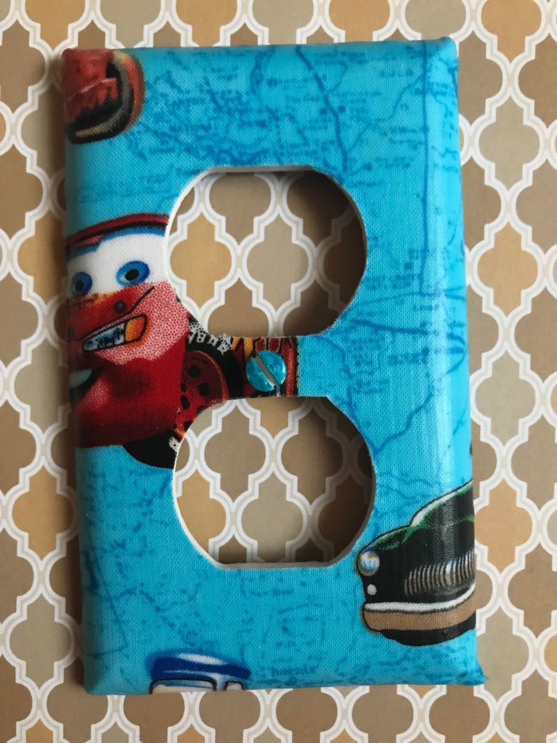 Disney Cars Light Switch Cover Outlet Cover Lightening McQueen Mater Radiator Springs image 3