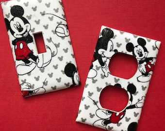 Standing Lounging Mickey Mouse Light Switch Cover Outlet Cover Bedroom Bathroom Playroom